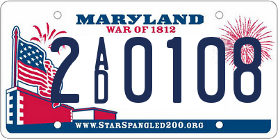 MD license plate 2AD0108