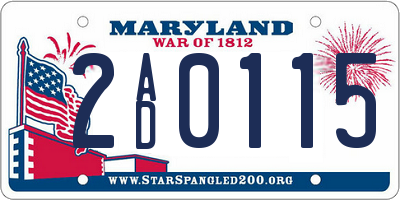 MD license plate 2AD0115