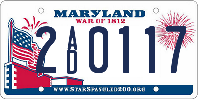 MD license plate 2AD0117