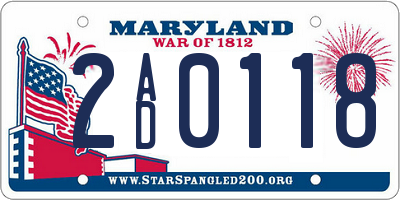 MD license plate 2AD0118
