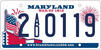 MD license plate 2AD0119