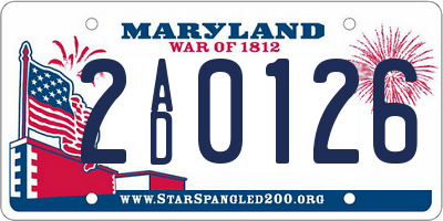 MD license plate 2AD0126