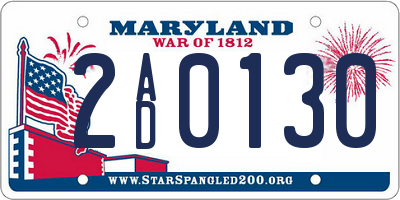 MD license plate 2AD0130