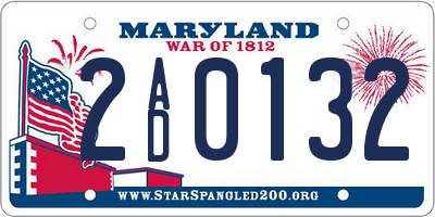 MD license plate 2AD0132