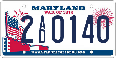 MD license plate 2AD0140