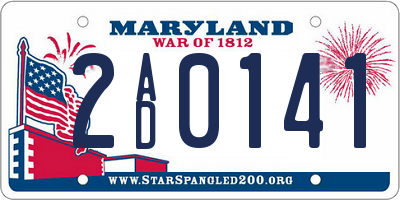 MD license plate 2AD0141
