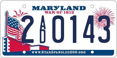 MD license plate 2AD0143