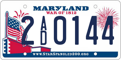 MD license plate 2AD0144