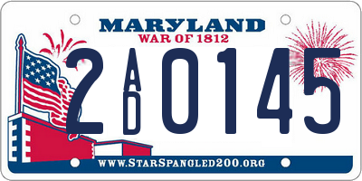 MD license plate 2AD0145