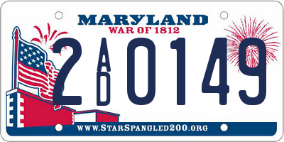 MD license plate 2AD0149