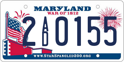 MD license plate 2AD0155