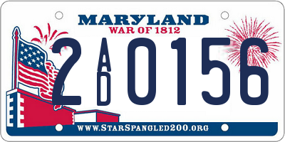 MD license plate 2AD0156