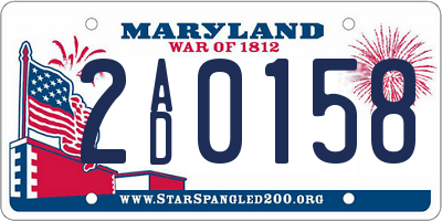 MD license plate 2AD0158