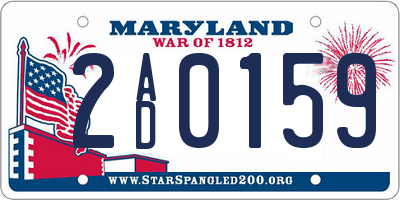 MD license plate 2AD0159