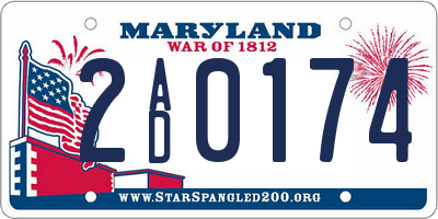 MD license plate 2AD0174