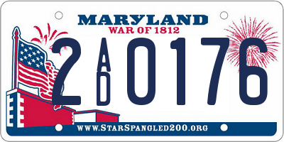 MD license plate 2AD0176