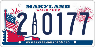MD license plate 2AD0177