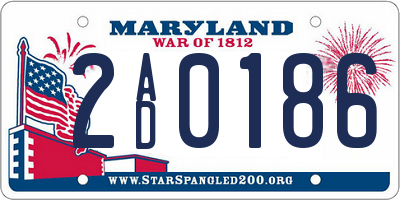 MD license plate 2AD0186