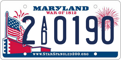 MD license plate 2AD0190