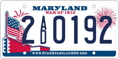 MD license plate 2AD0192