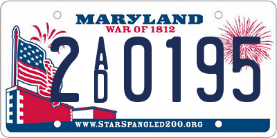 MD license plate 2AD0195