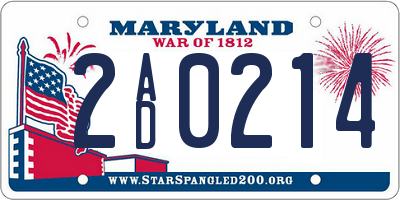 MD license plate 2AD0214