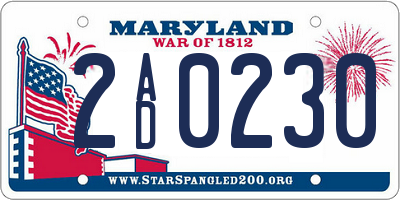 MD license plate 2AD0230