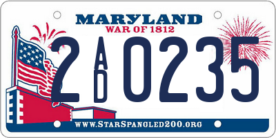 MD license plate 2AD0235