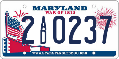 MD license plate 2AD0237