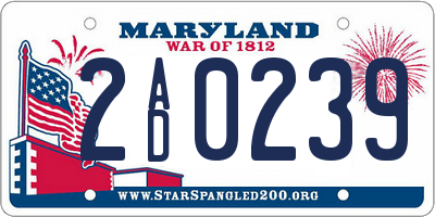 MD license plate 2AD0239