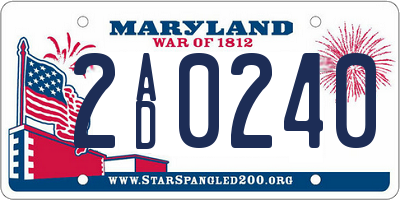 MD license plate 2AD0240