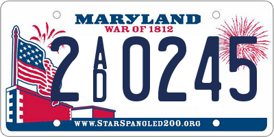 MD license plate 2AD0245