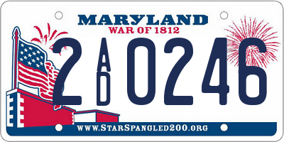 MD license plate 2AD0246