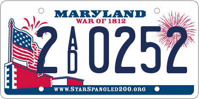 MD license plate 2AD0252