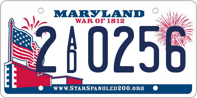 MD license plate 2AD0256