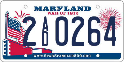 MD license plate 2AD0264