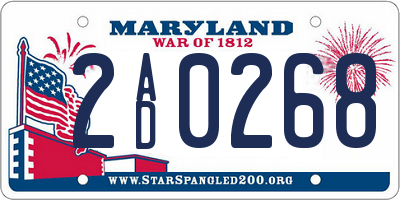 MD license plate 2AD0268
