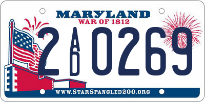 MD license plate 2AD0269