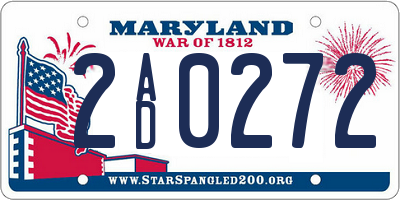 MD license plate 2AD0272
