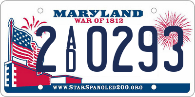 MD license plate 2AD0293