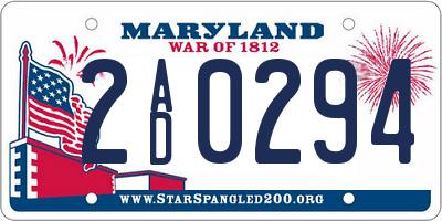 MD license plate 2AD0294