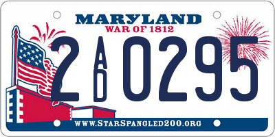 MD license plate 2AD0295
