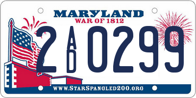 MD license plate 2AD0299