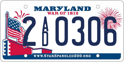 MD license plate 2AD0306