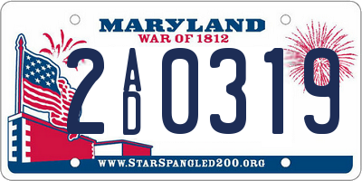 MD license plate 2AD0319