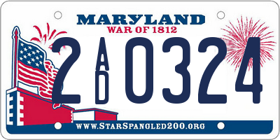 MD license plate 2AD0324