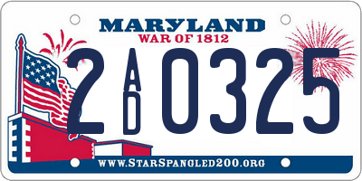 MD license plate 2AD0325