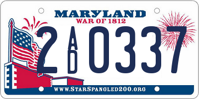 MD license plate 2AD0337