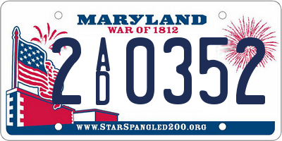 MD license plate 2AD0352