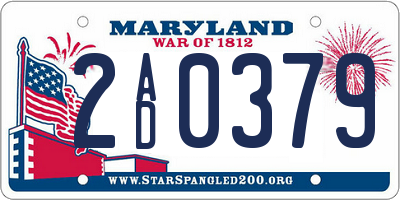 MD license plate 2AD0379